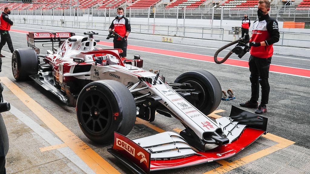 18 tuuman vanteet ovat kauden 2022 uutuus. Alfa Romeo testasi niitä toukokuussa.