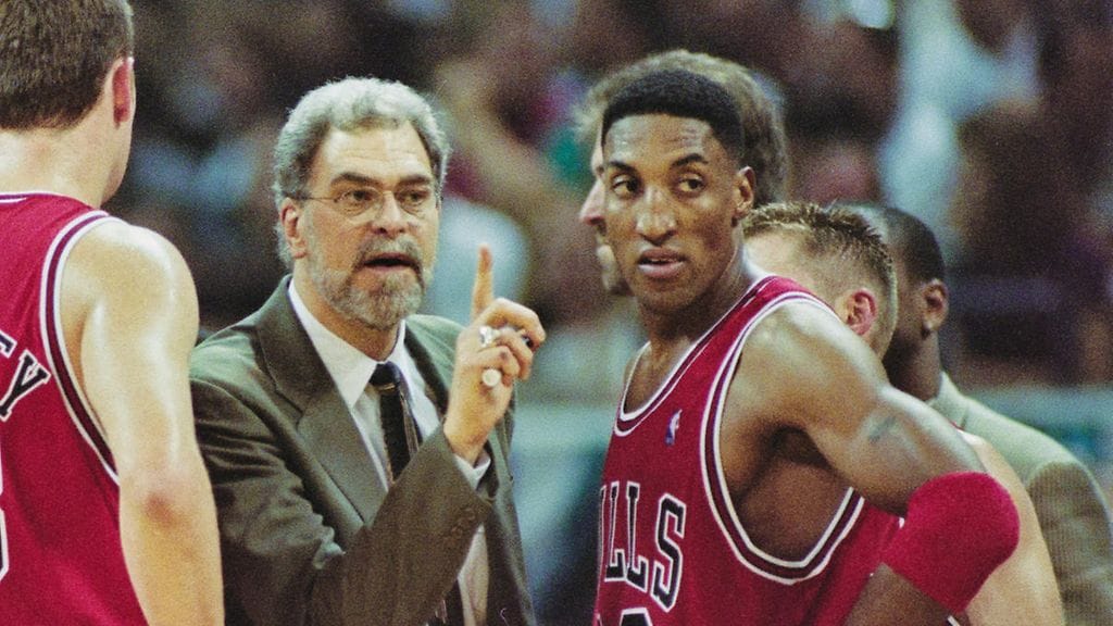 Phil Jackson ja Scottie Pippen olivat Chicago Bullsin dynastian kivijalkoja 1990-luvulla.