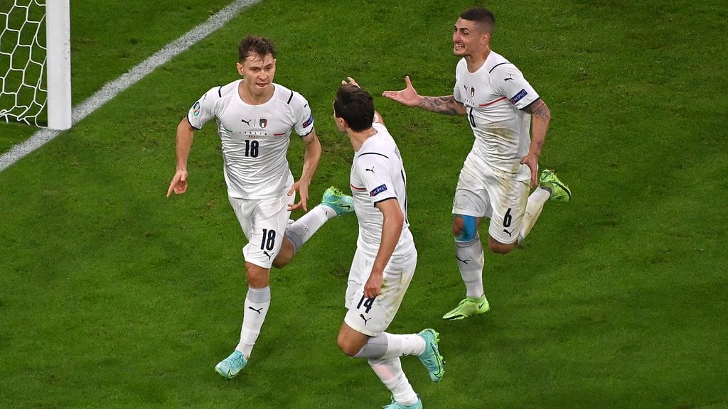 Nicolò Barella teki ensimmäisen EM-kisamaalinsa puolivälierässä Belgiaa vastaan.