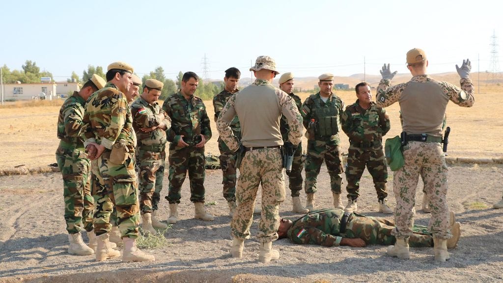 Suomalaiset kriisinhallintajoukot kouluttivat sotilaita Erbilin lähettyvillä Irakissa loppuvuodesta 2019