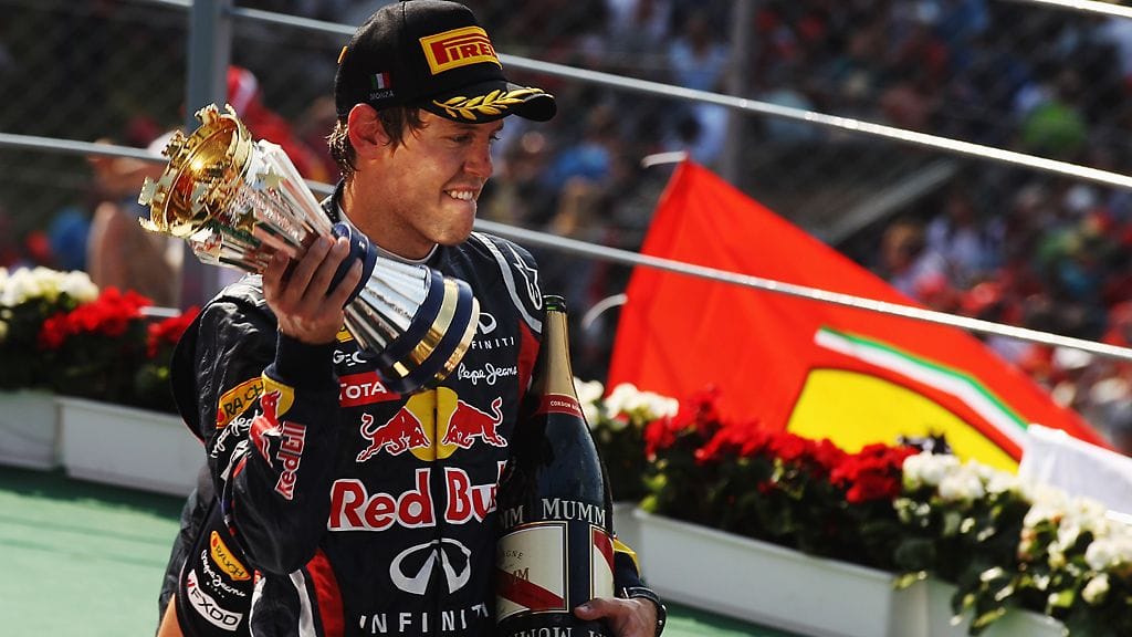 Sebastian Vettel Monzan palkintopallilla