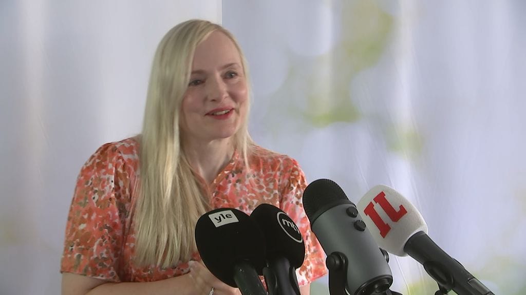 Maria Ohisalo tiedotustilaisuudessa 7.7.2021