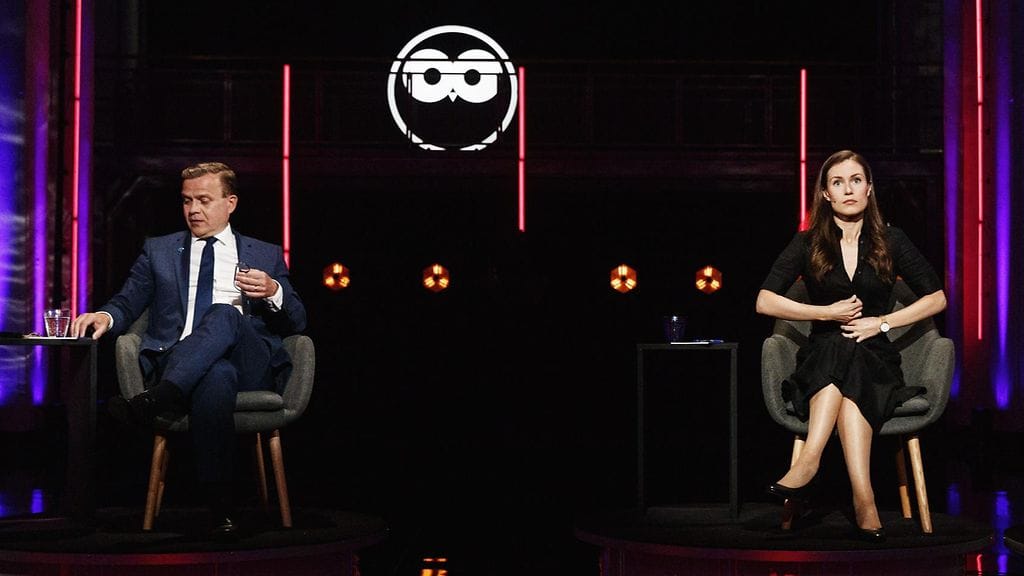 Sanna Marin ja Petteri Orpo MTV:n kuntavaalitentissä LK 8.7.2021