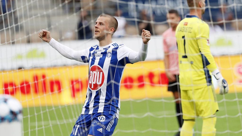 Roope Riski osui HJK:lle myös Mestarien liigan karsinnan avausottelussa 6. heinäkuuta.