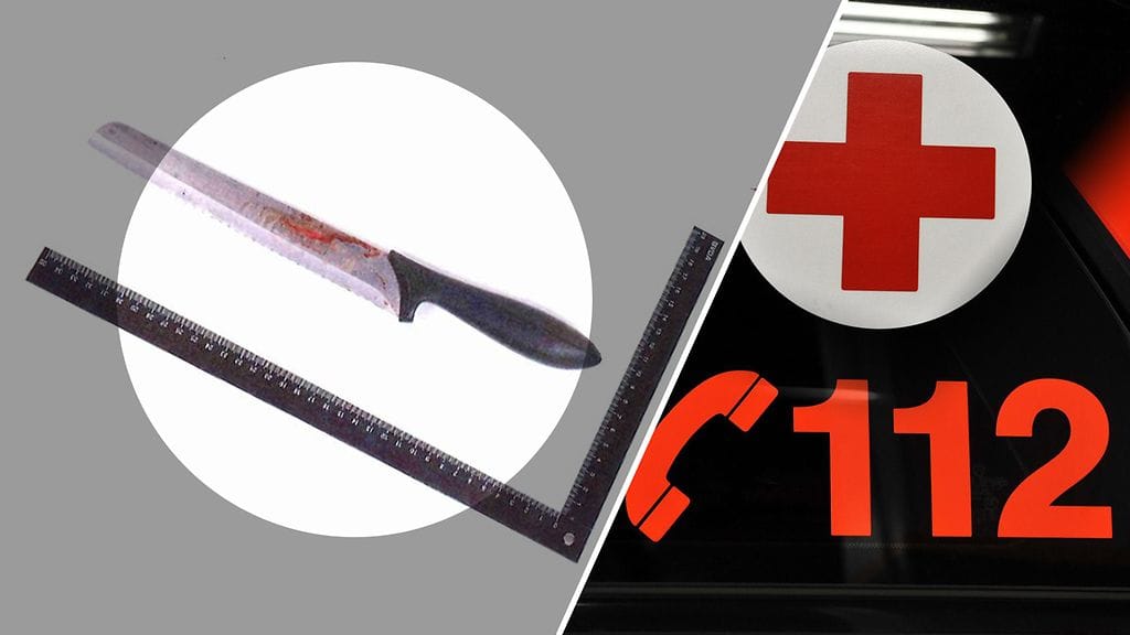 Mies iski naista suurella sahalaitaisella keittiöveitsellä. Kuva: Poliisin esitutkinta / AOP