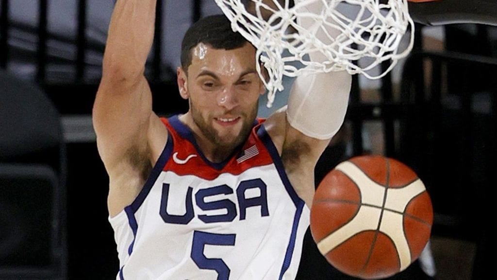 Zach LaVine on mukana tähdittämässä Yhdysvaltain koripallomaajoukkuetta Tokion olympialaisissa.
