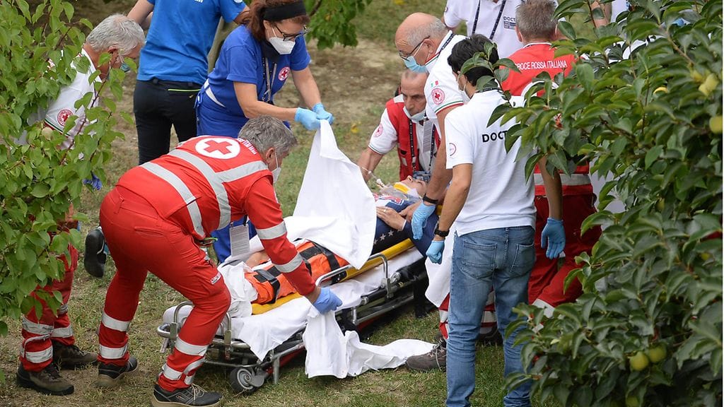 Chloe Dygert koki karmivan kaatumisen MM-aika-ajossa Imolassa syyskuussa 2020.