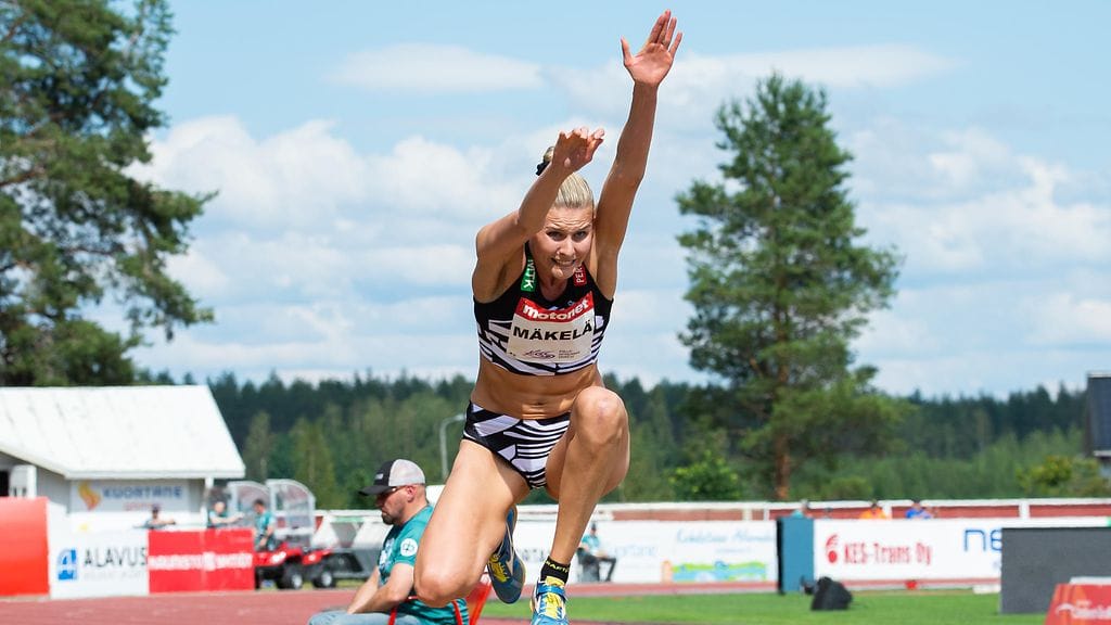 Kristiina Mäkelä hyppäsi ennätyksensä Kuortaneella 26. kesäkuuta.
