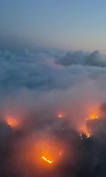 Ilmakuva Kalajoen maastopalosta.