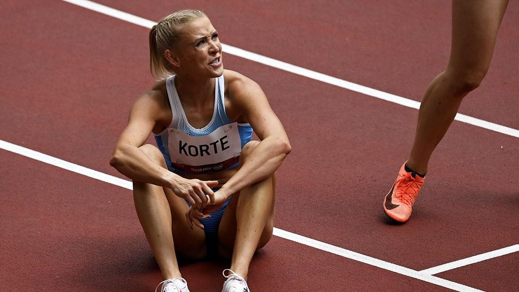 Annimari Korte ei pystynyt juoksemaan täyttä vauhtia Tokion olympialaisissa.