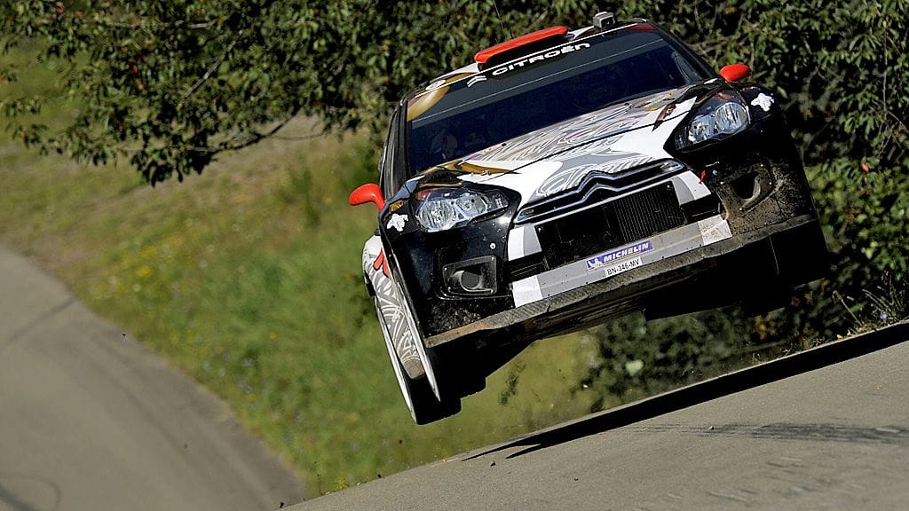 Kimi Räikkönen vauhdissa Saksan MM-rallissa.