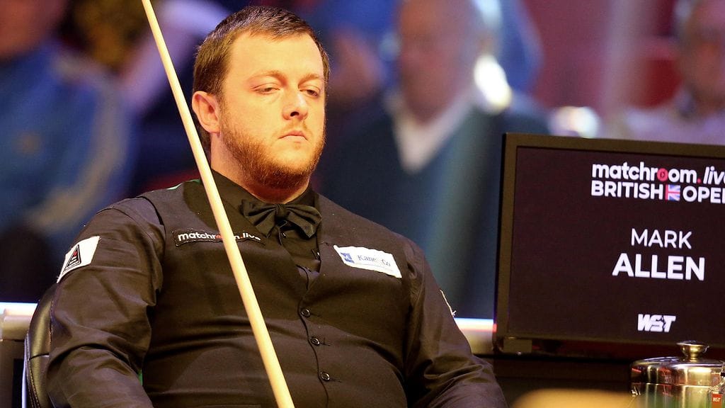 Mark Allen ei liiemmin nauttinut lauantain ottelusta ex-kumppaniaan Reanne Evansia vastaan.