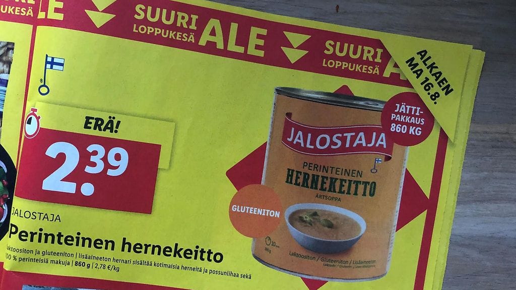 Lidlin mainos hernekeitto