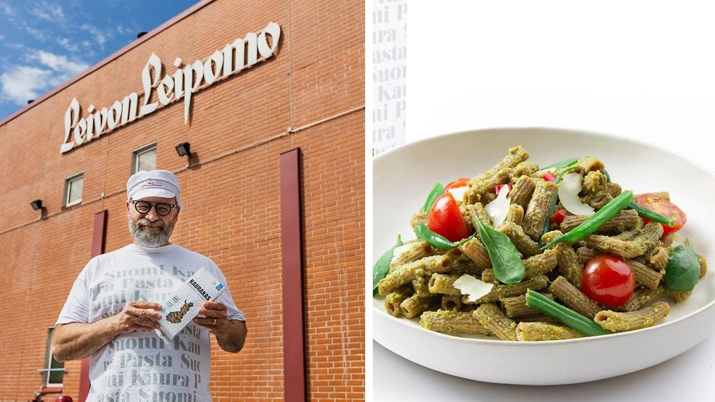 Leivon Leipomon Anssi Räntilä ja Kaurakas-pastaa.