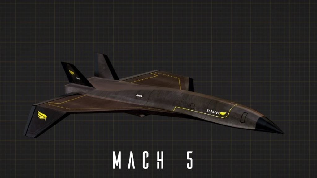 Havainnekuva Hermeusin suunnittelemasta Quarterhorse-lentokoneesta. Kuva on kuvakaappaus mainosvideolta.