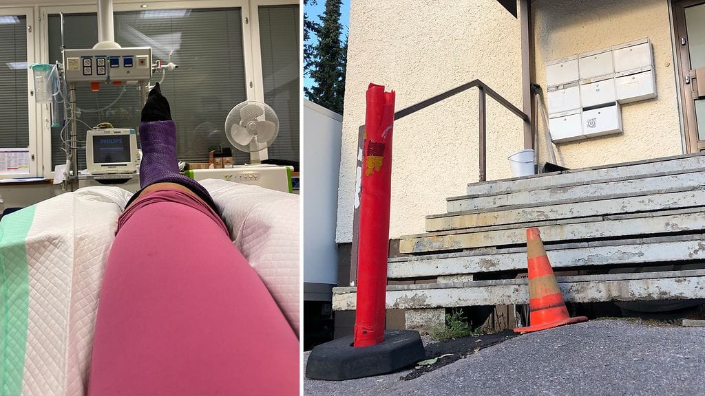 Portaiden alapuolella oleva kohta vei Marjan kuukauden sairaslomalle. Kuva: Marja Saarras