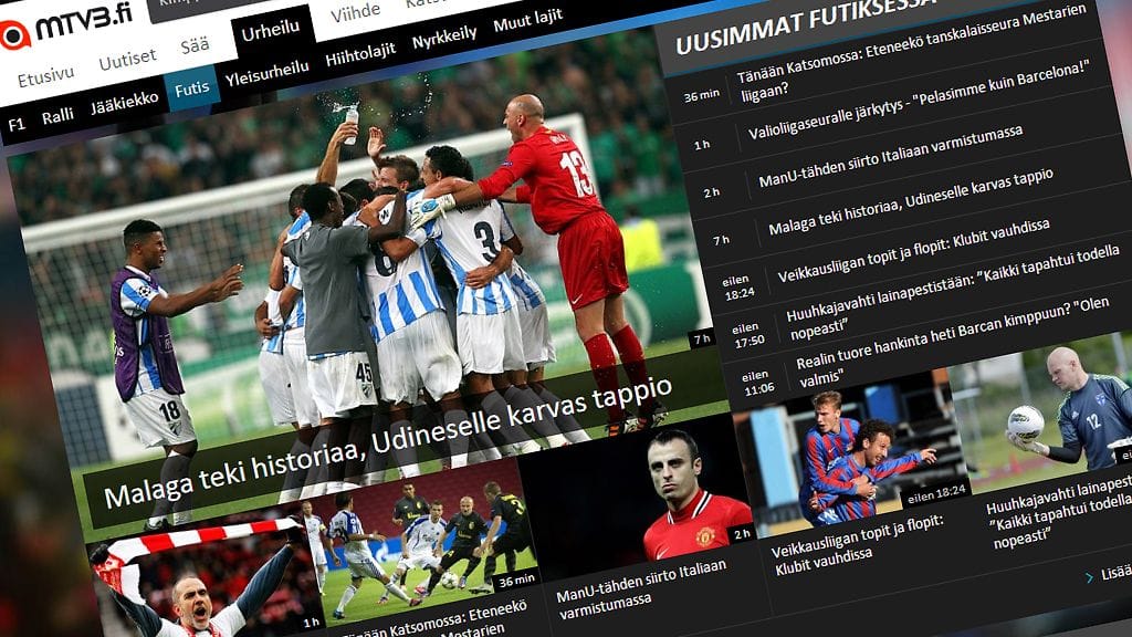 MTV3.fin urheilusivut uudistuivat 29.8.2012