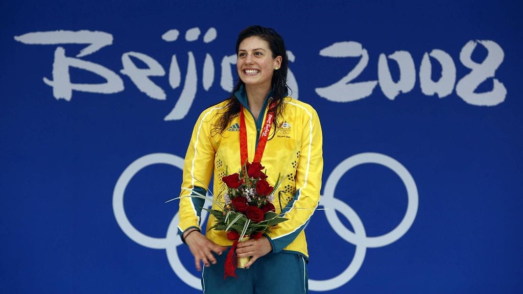 Australian Stephanie Rice voitti kolme uinnin olympiakultaa Pekingin kesäkisoissa vuonna 2008.