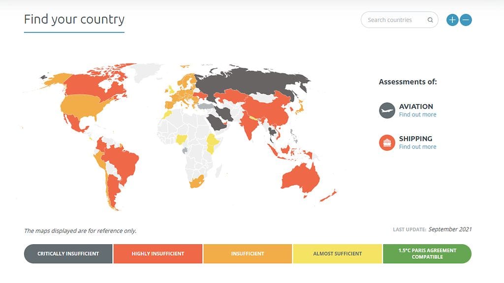 Raportti listaa tutkimansa maat viiteen kategoriaan. Ainoastaan yksi mukana ollut maa, pienipäästöinen Gambia, on yltämässä Pariisin ilmastosopimuksessa sovittuun tavoitteeseen.