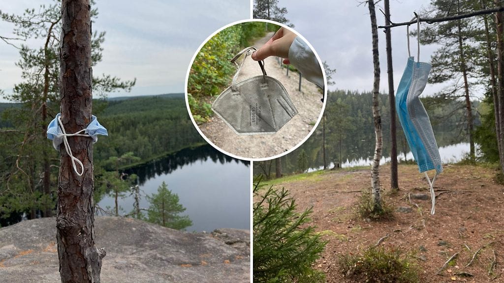 Nämä kasvomaskit keräsin pois kansallispuistoistamme. Nyt toivoisin, ettei niitä jätettäisi sinne alkujaankaan.