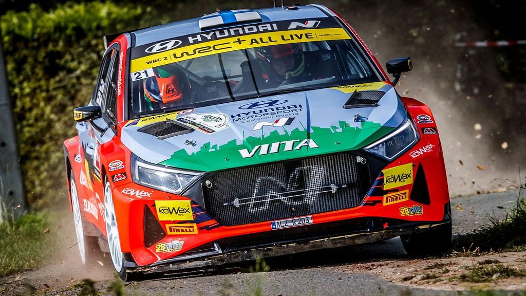 Jari Huttunen vauhdissa Belgian MM-rallissa viime elokuussa.