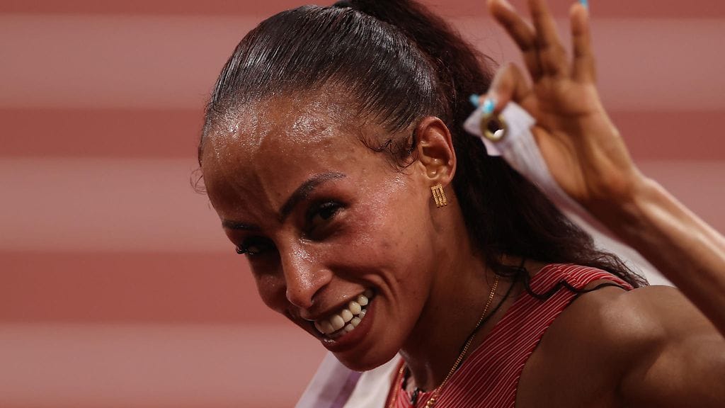 Kalkidan Gezahegne on nyt 10 kilometrin maantiejuoksun ME-nainen. Kuva Tokion olympialaisista elokuulta.