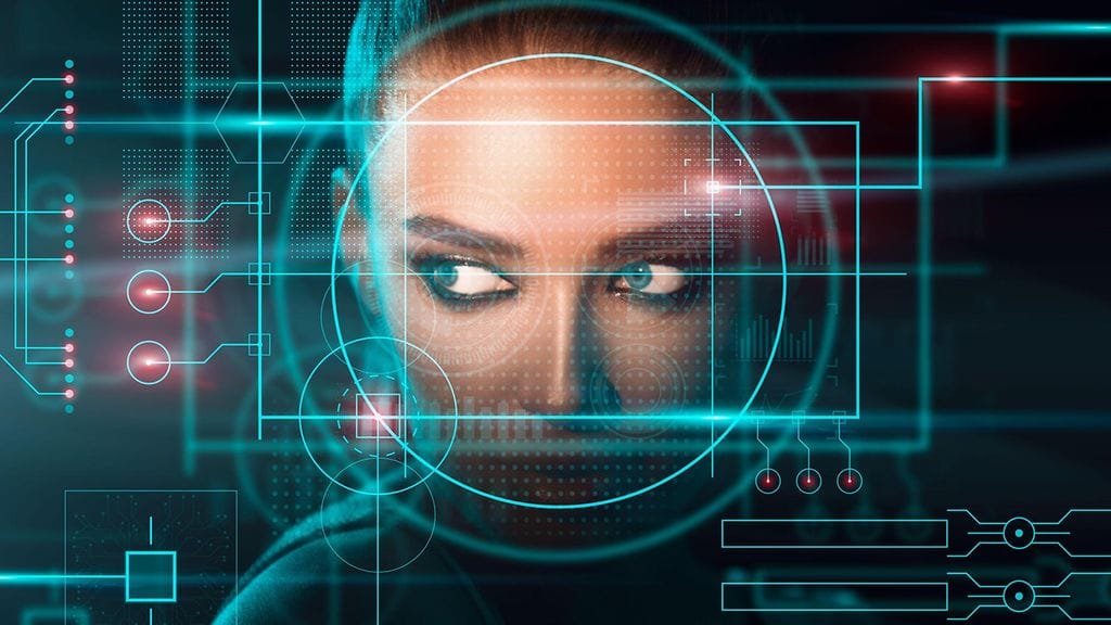 Kuvituskuva kasvojentunnistusjärjestelmästä.