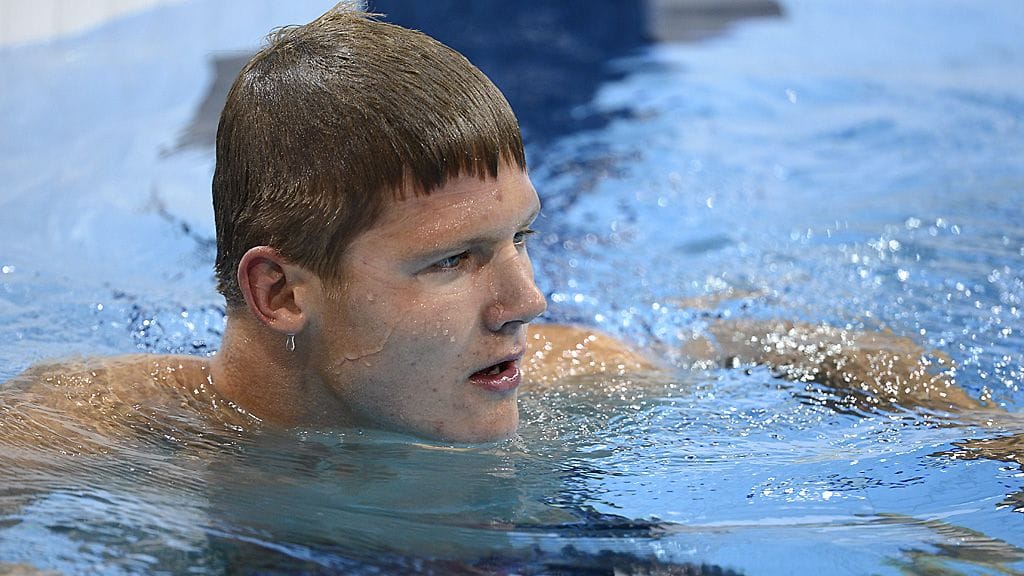 Matias Koski Lontoon olympia-altaassa.