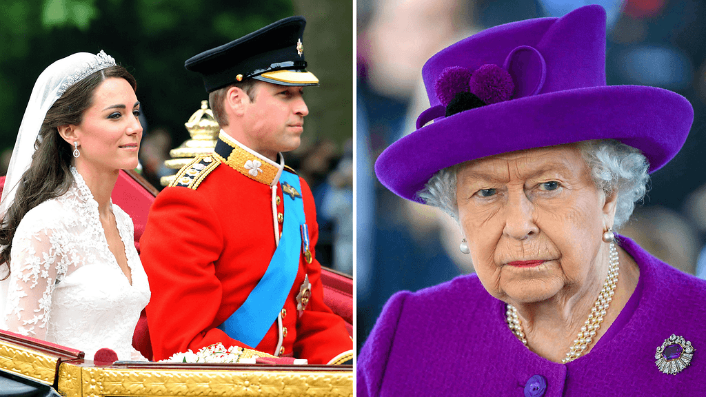 Kuningatar Elisabet vaati pojanpojalleen punaisen takin hääpuvuksi.