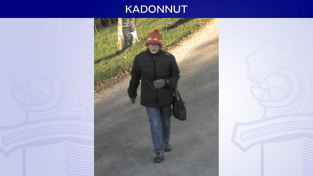 83-vuotiasta Saraa ei ole löydetty. Sara katosi Salossa 21. syyskuuta 2021. (Kuva: Lounais-Suomen poliisi.)