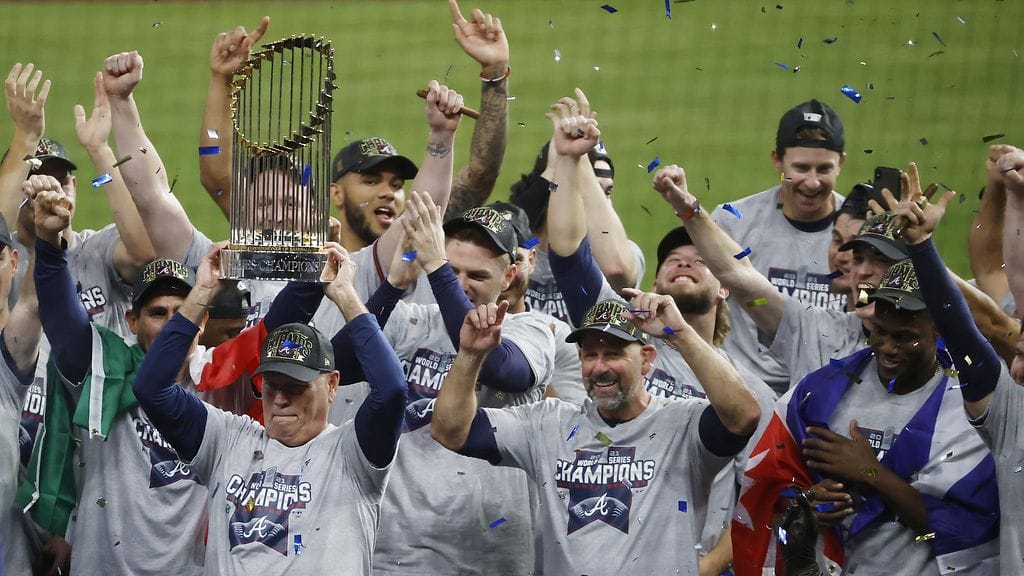 Atlanta Braves juhlii mestaruutta.