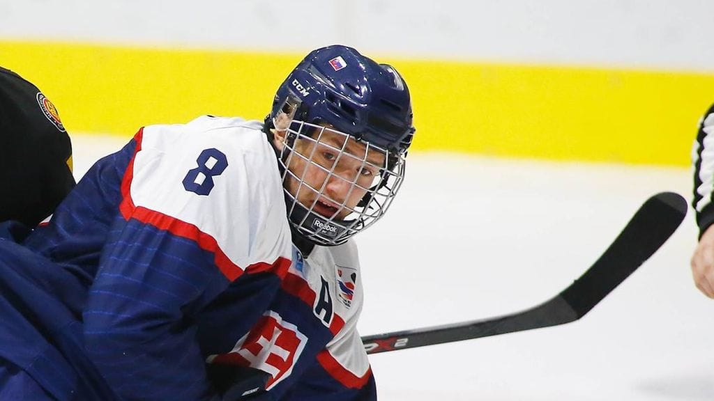 Boris Sadecky nähtiin myös Slovakian maajoukkuepaidassa. Kuva alle 18-vuotiaiden MM-kisoista vuodelta 2015.