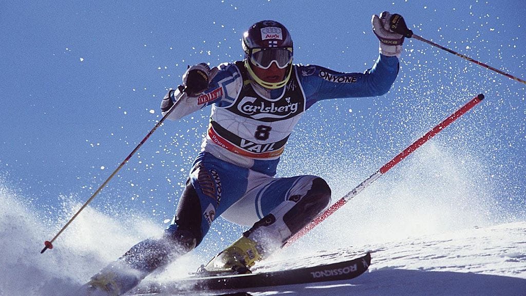 Kalle Palander Vailin MM-pujottelussa 1999.