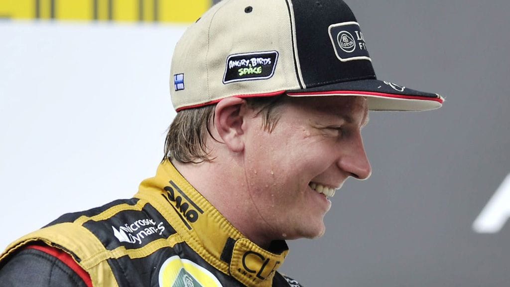 Kimi Räikkönen Unkarin GP:n palkintopallilla