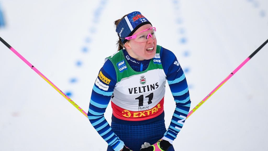 Kerttu Niskanen hiihti viidenneksi Oloksella. Arkistokuva.
