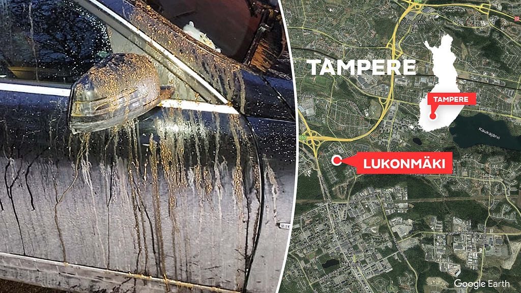 Tampere Lukonmaki auton töhriminen
