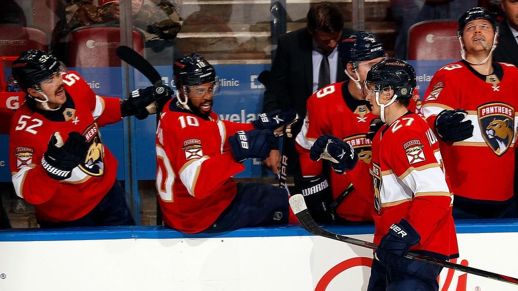 Eetu Luostarinen iski maalin Floridan voitossa.