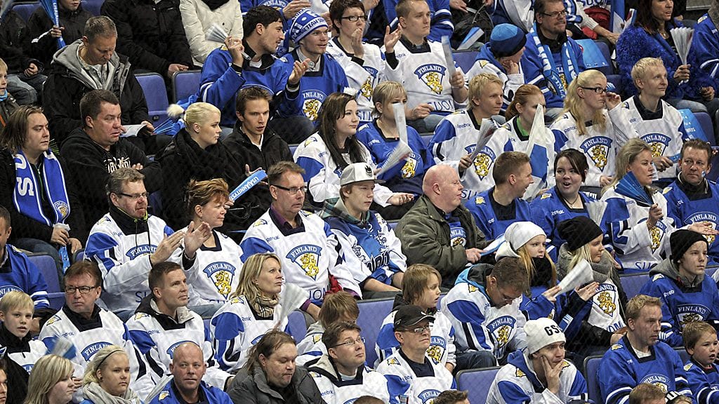 Leijona-faneja kevään MM-kisoissa.