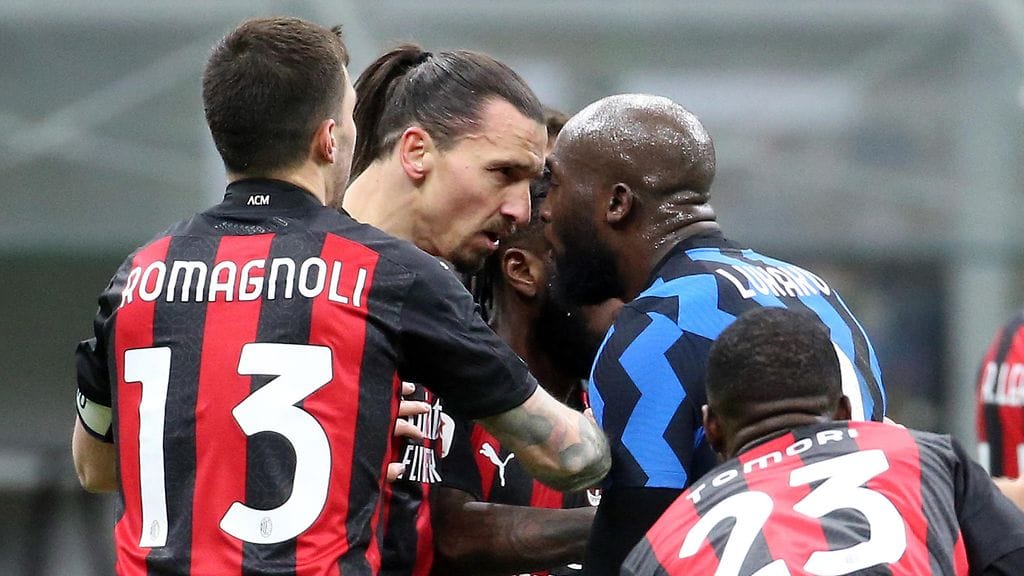 Zlatan Ibrahimovic ja Romelu Lukaku ottivat yhteen Milanon derbyssä 27. tammikuuta.