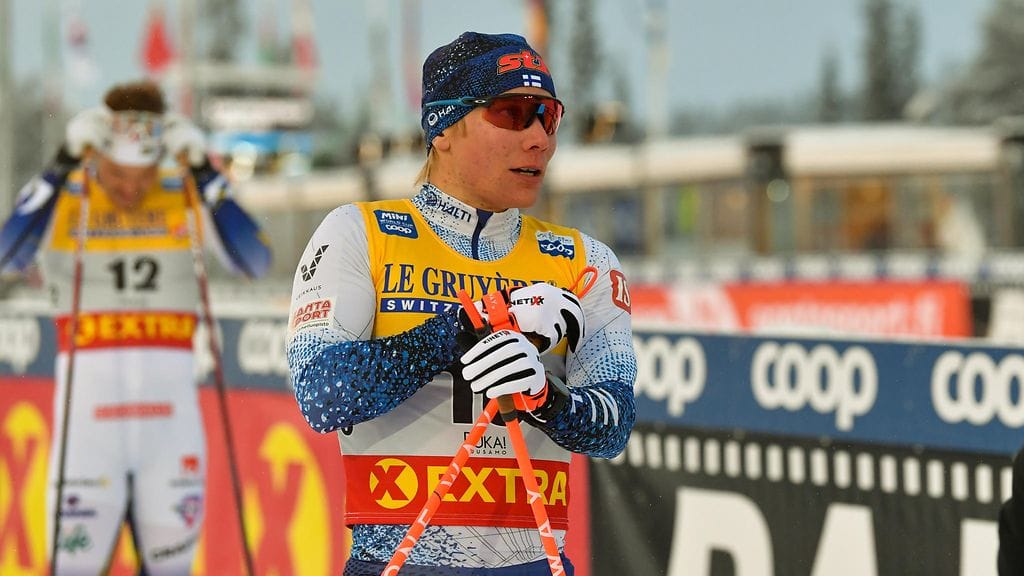 Lauri Vuorinen oli viides Lillehammerin sprintissä. Kuva edellisviikon kisasta Rukalta.