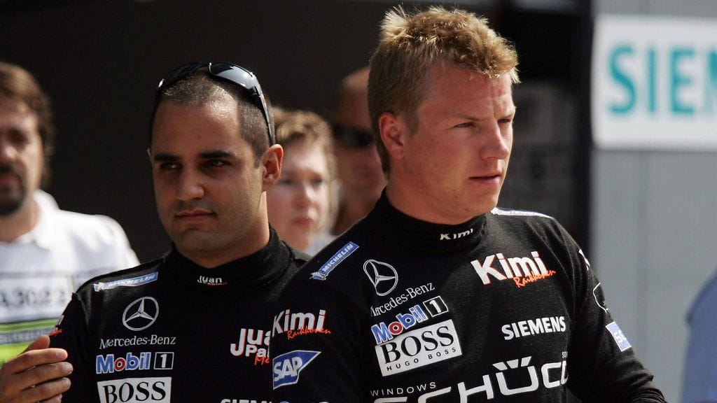 Kimi Räikkösestä ja Juan Pablo Montoyasta tuli F1-tallikavereita vuonna 2005.