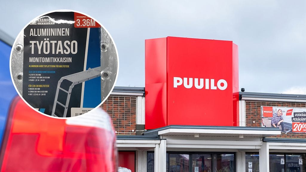 Puuilon maahantuoma alumiininen työtaso vedetään myynnistä sen aiheuttaman putoamisvaaran vuoksi.