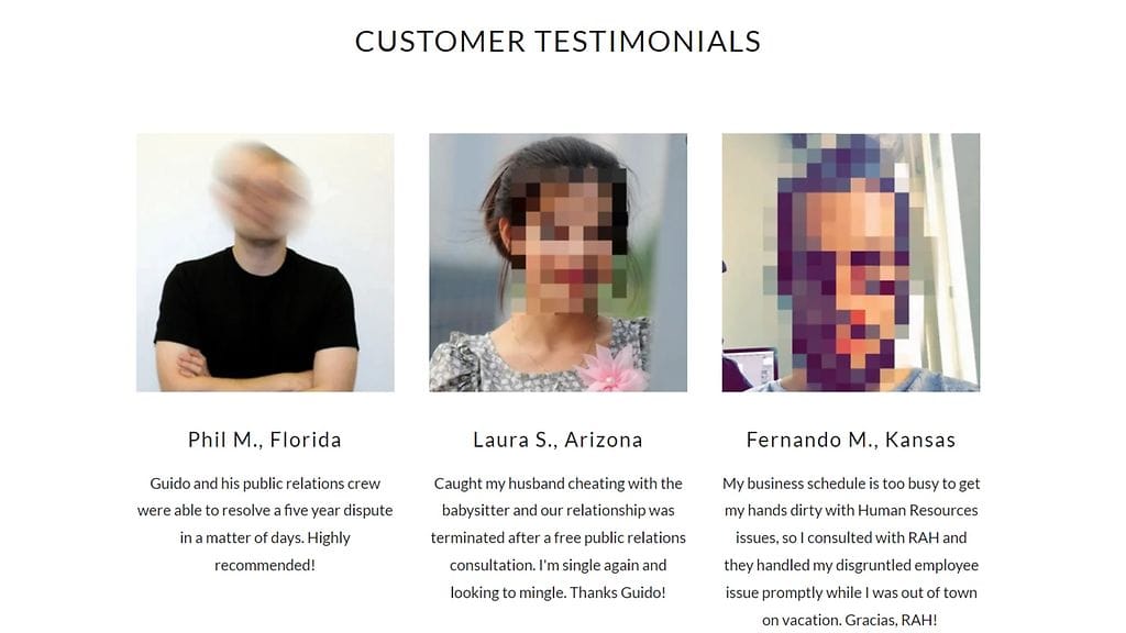 Kuvakaappaus Rent-A-Hitman-sivustolta.