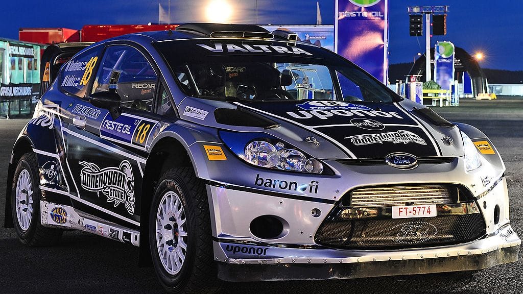 Matti Rantasen WRC-Fiesta Suomen osakilpailussa.