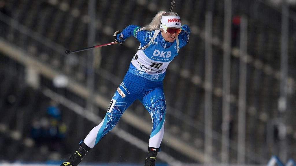 Mari Ederin kilpailu kaatui toiselle ampumapaikalle.