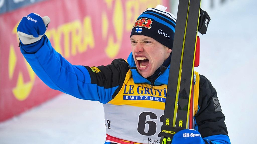 Iivo Niskanen tuuletti Rukan maailmancupissa marraskuussa.