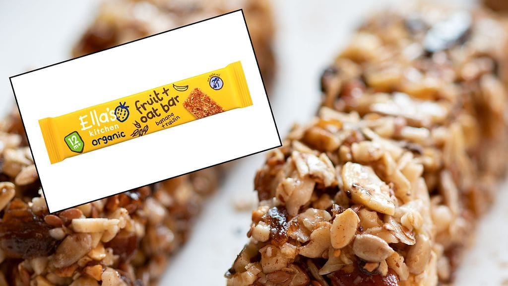 Erä Ella's Kitchen -tuotemerkin banaanirusina-patukoita vedetään myynnistä. Taustakuva kuvituskuva.