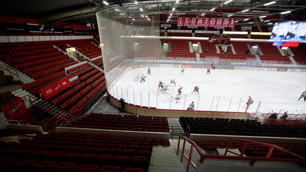 Kuvituskuva. HIFK joutui pelaamaan viime vuoden maaliskuussa ilman yleisöä koronatilanteen vuoksi.