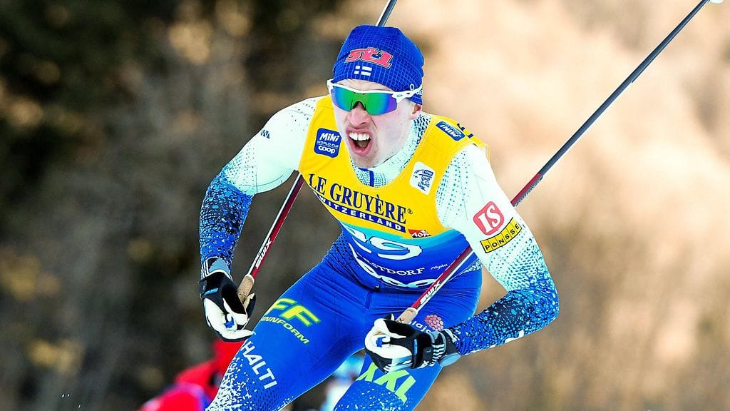 Iivo Niskanen oli yhteislähtökilpailun toinen.