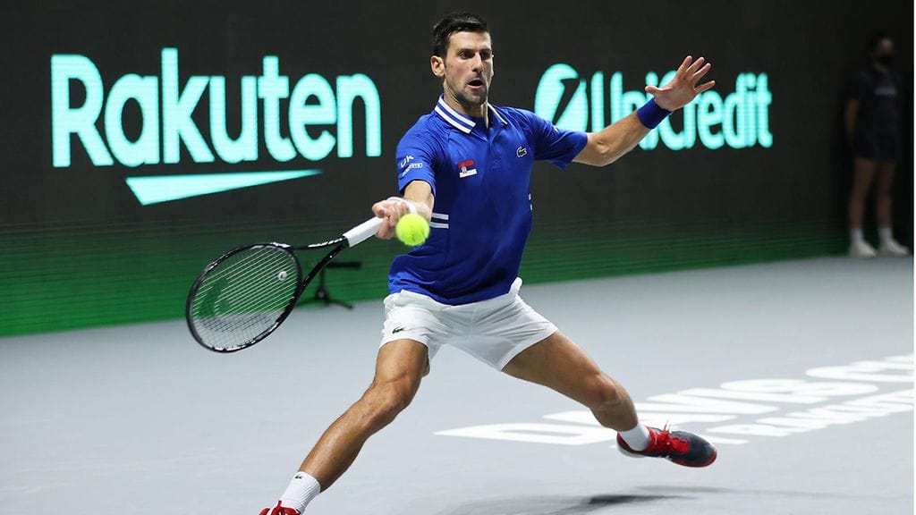 Novak Djokovic Davis Cup -ottelussa viime joulukuussa.